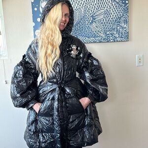 Moncler Shiny Black Puffer Coat